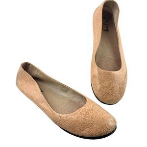 French Sole FS/NY Sandy‎ Crackled Leather Sloop Flats